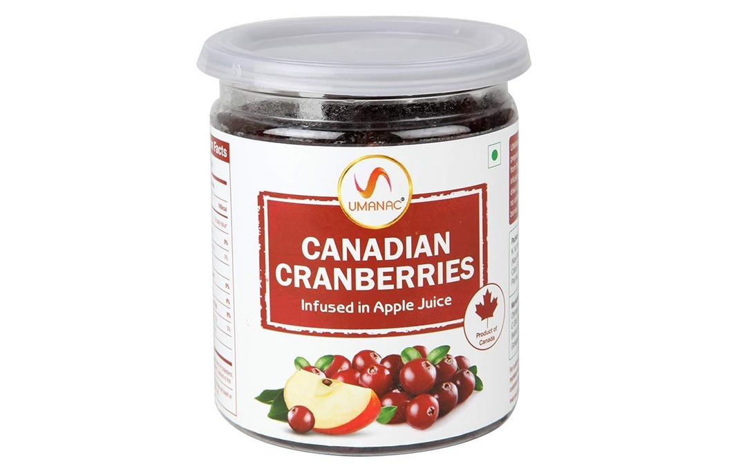 Umanac Canadian Cranberries, Infused in Apple Juice   Jar  250 grams